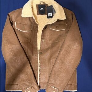 X-Ray Men's Tan Sherpa Lined Jacket